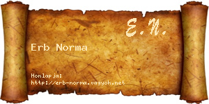 Erb Norma névjegykártya